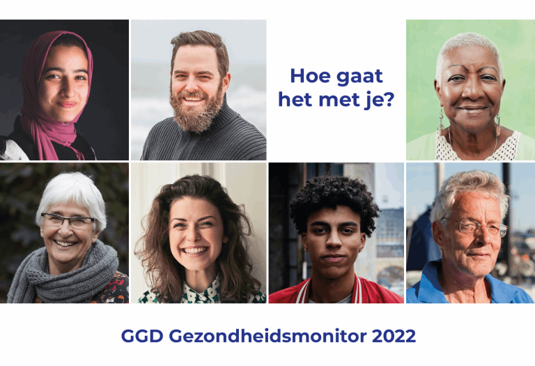 Portretfoto's van diverse mensen met tekst Hoe gaat het met je?